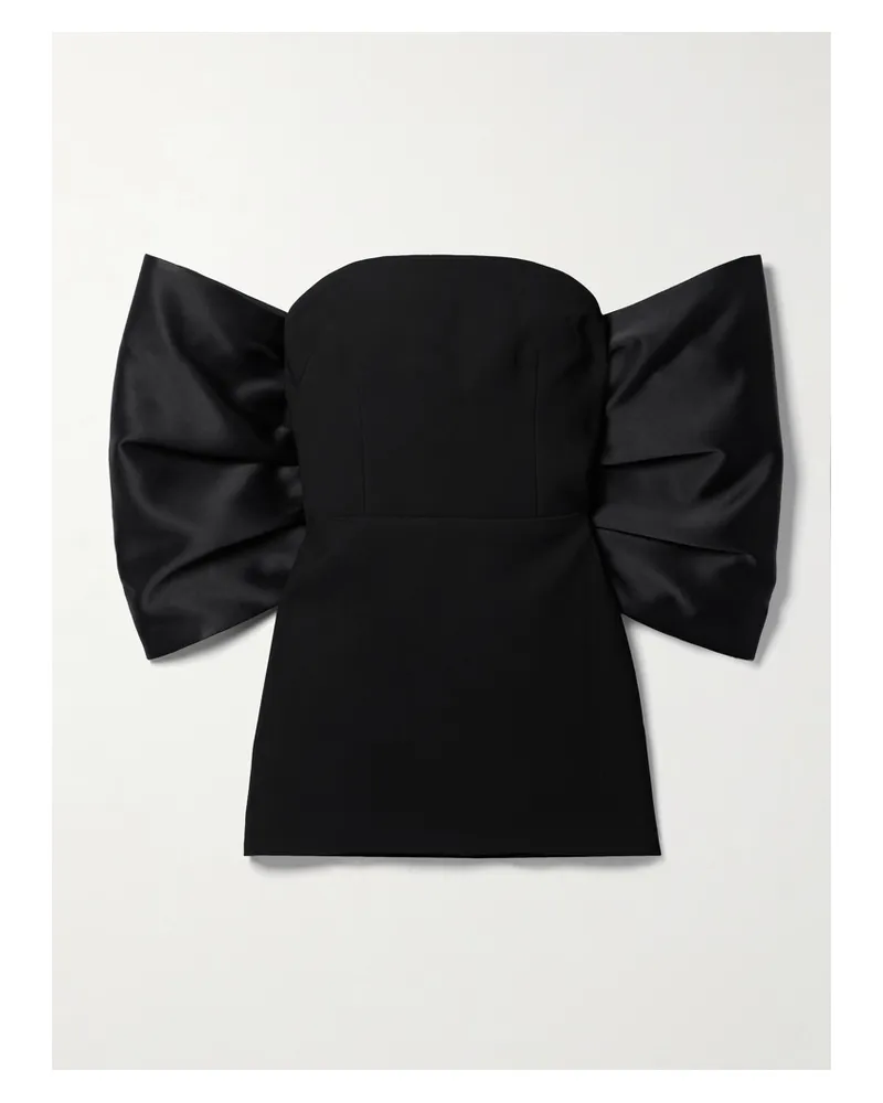 Mônot Trägerloses Minikleid Aus Cady Mit Schleife Aus Charmeuse - Schwarz Schwarz