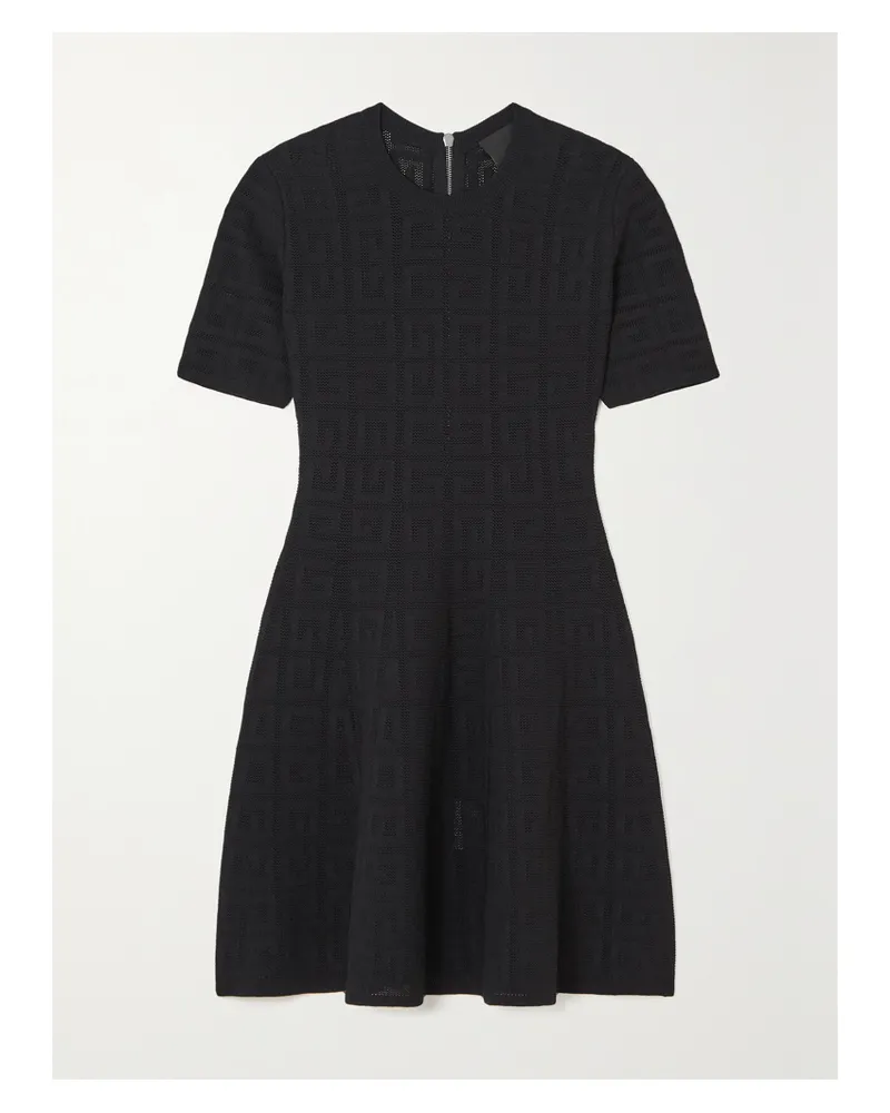 Givenchy Minikleid Aus Jacquard-strick - Schwarz Schwarz