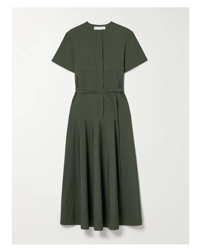 Proenza Schouler Elizabeth Midikleid Aus Einer Baumwollmischung Mit Gürtel - Grün Grün