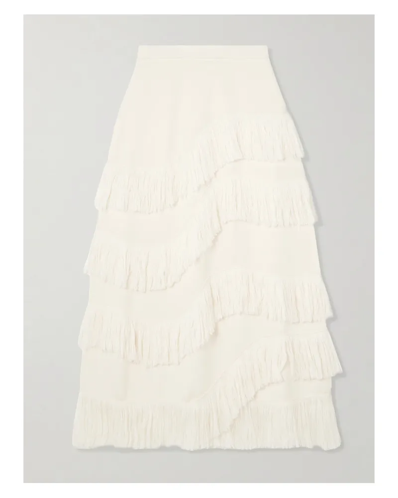 Ulla Johnson Mirena Midirock Aus Wolle Mit Fransen - Creme Creme