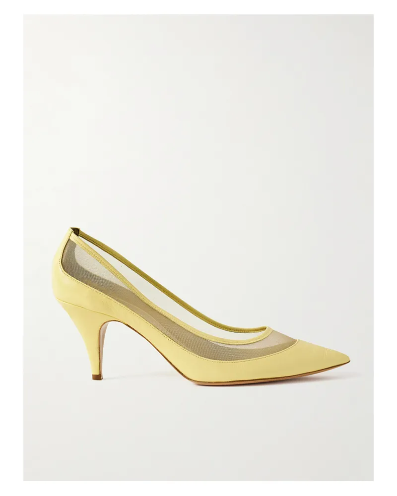 KHAITE River Iconic Pumps Aus Leder Mit Mesh-einsatz - Gelb Gelb