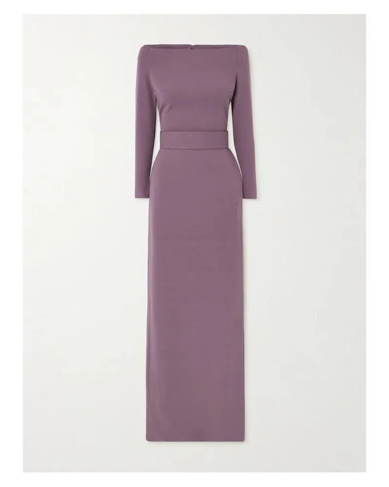 Solace London Sabina Schulterfreies Maxikleid Aus Stretch-crêpe - Lila Lila