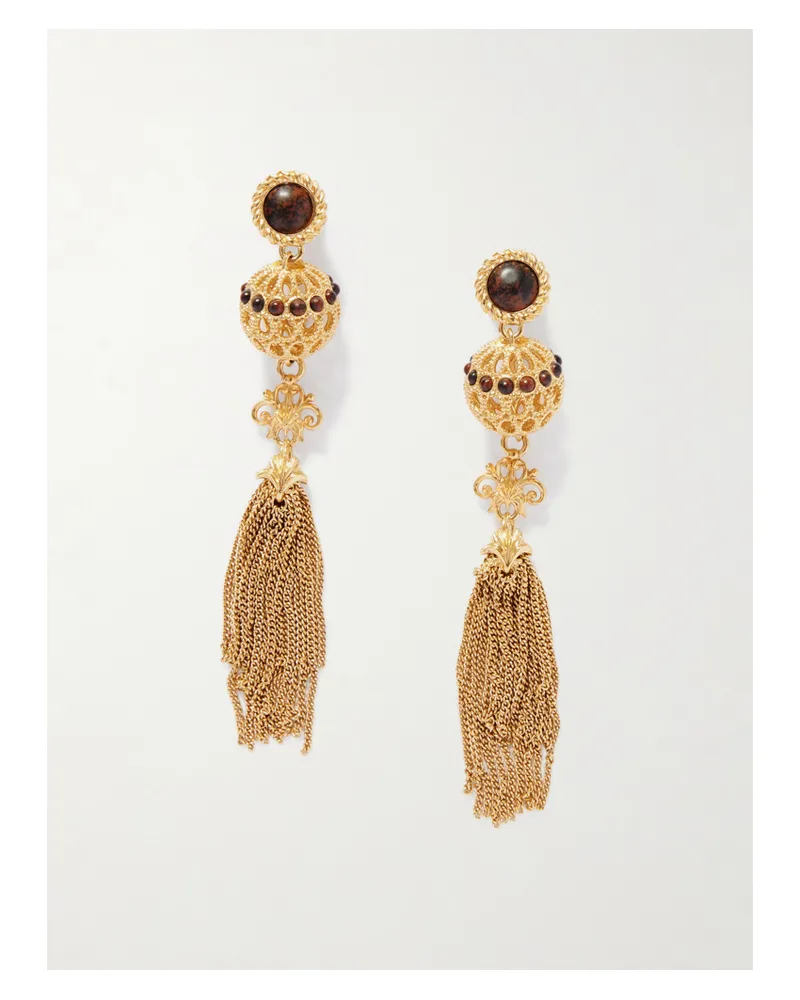 Chloé Goldfarbene Ohrringe Mit Obsidianen Gold