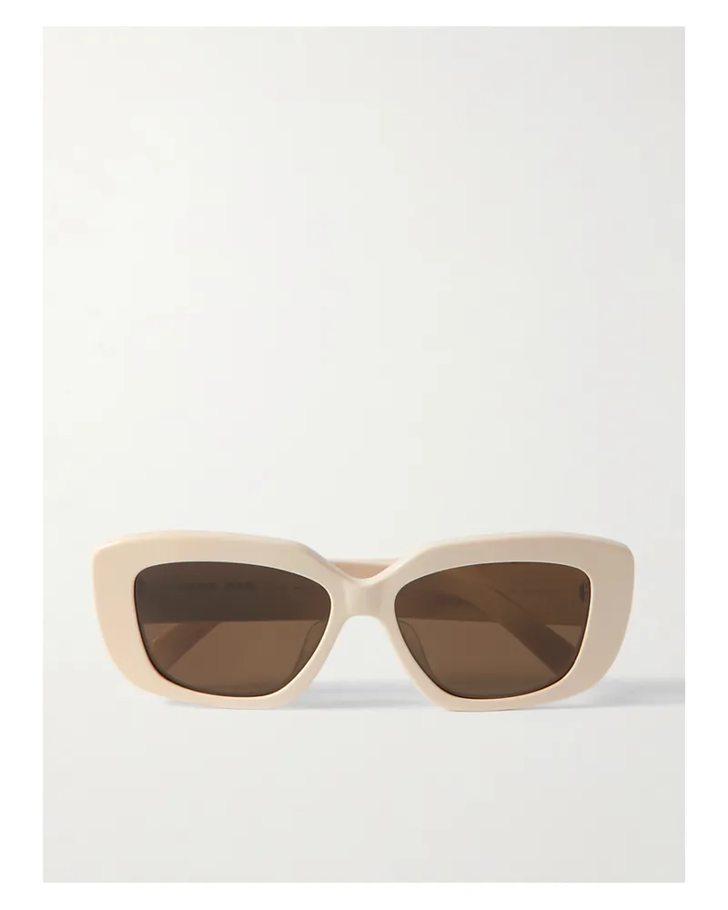 Celine Triomphe Rectangular-frame Acetate Sunglasses - Ivory Ivory