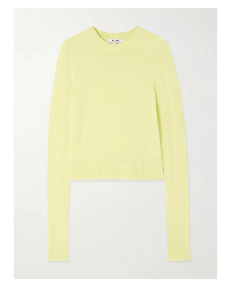 RE/DONE Frayed Cashmere Sweater - Yellow Yellow