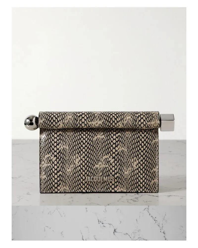 Jacquemus The Pochette Kleine Clutch Aus Leder Mit Schlangeneffekt - Animal-Print Animal-print