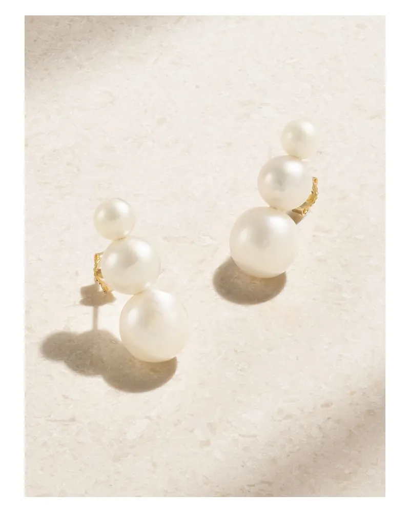 MIZUKI Ohrringe Aus 14 Karat Gold Mit Perlen Gold