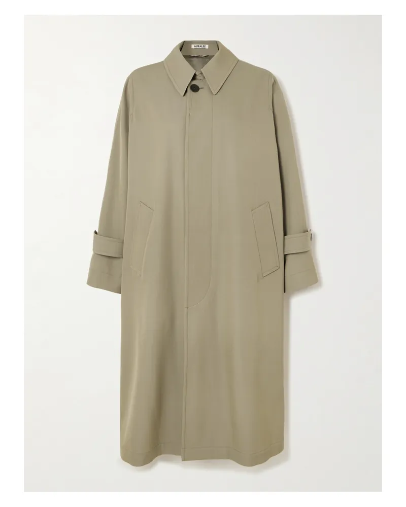 AURALEE Trenchcoat Aus Wollgabardine - Grau Grau