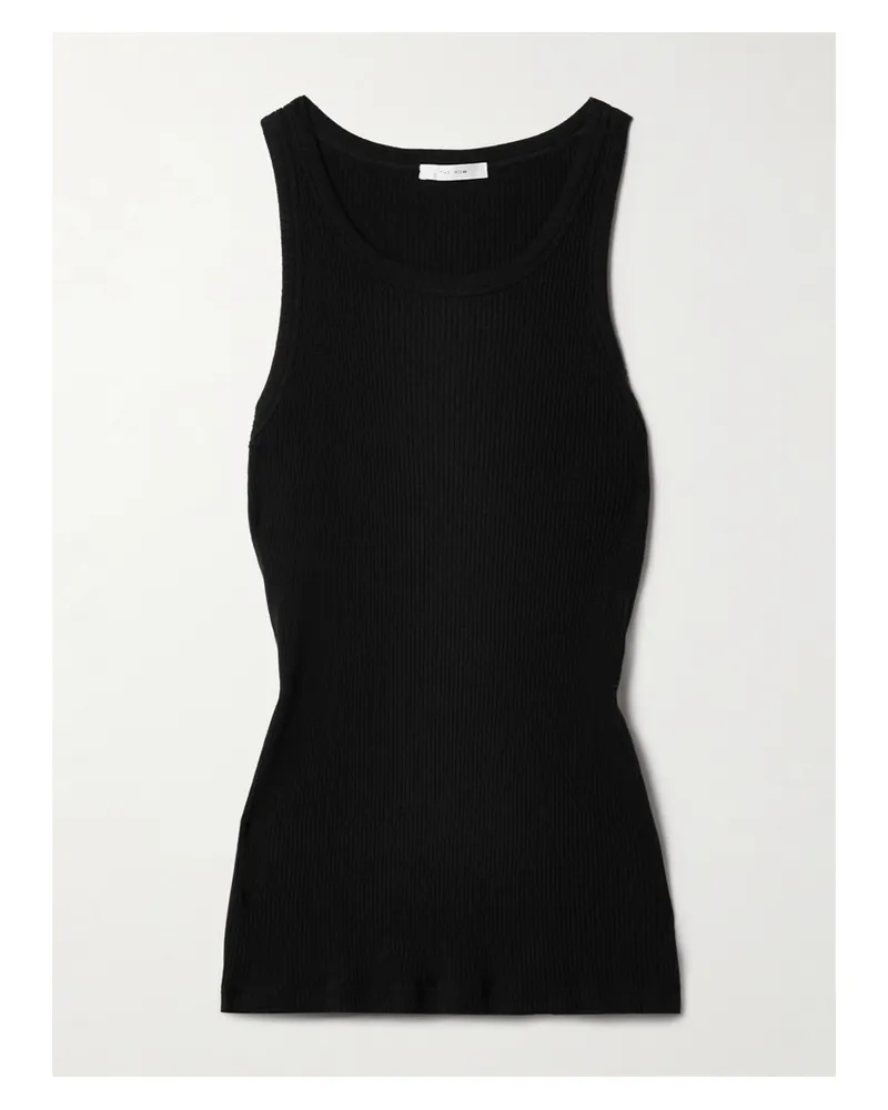 The Row Misty Tanktop Aus Geripptem Baumwoll-jersey - Schwarz Schwarz