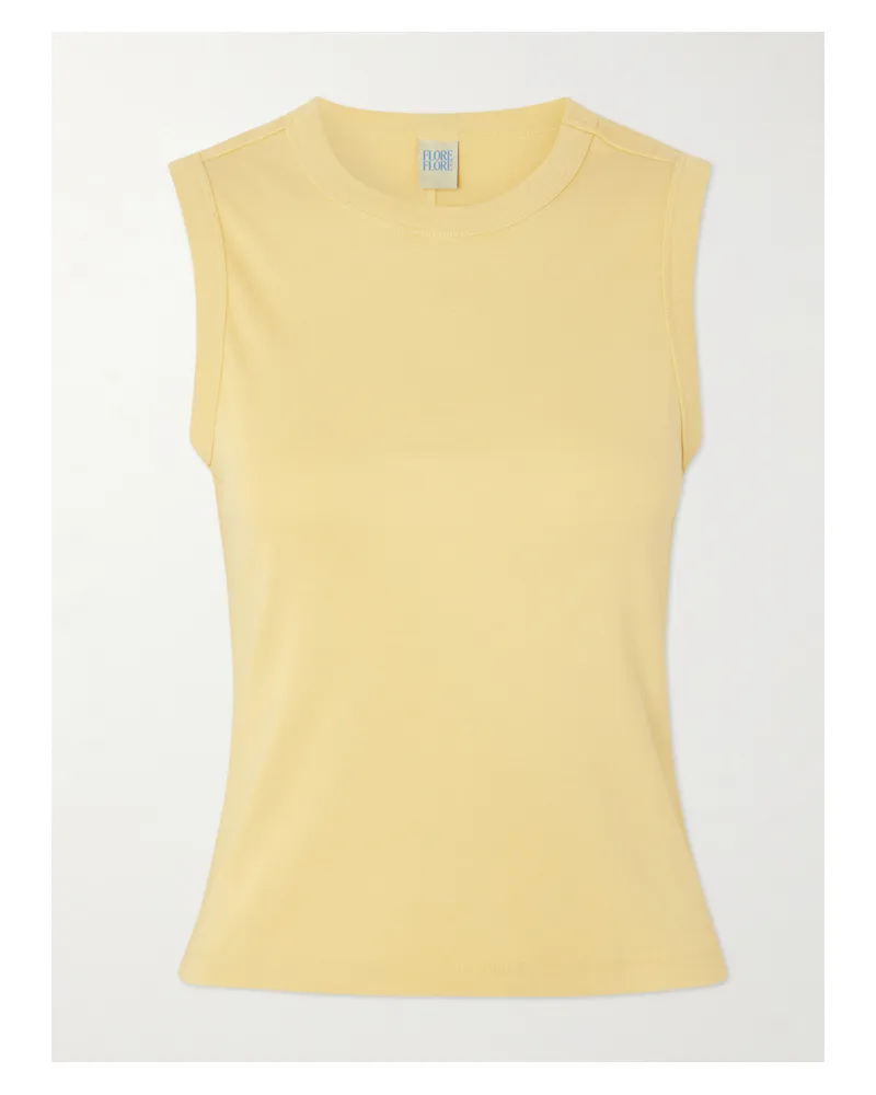 Flore Flore Esmé Tanktop Aus Geripptem Biobaumwoll-jersey - Gelb Gelb
