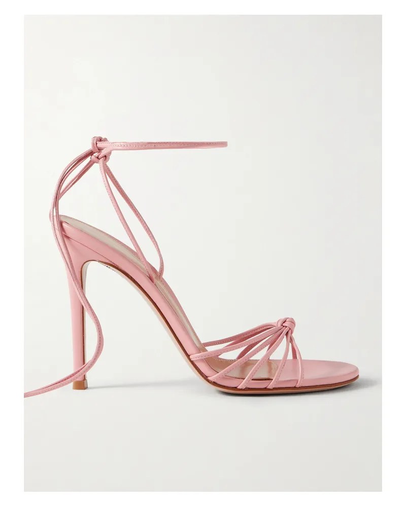 Gianvito Rossi 95 Sandalen Aus Leder Mit Knoten - Pink Pink