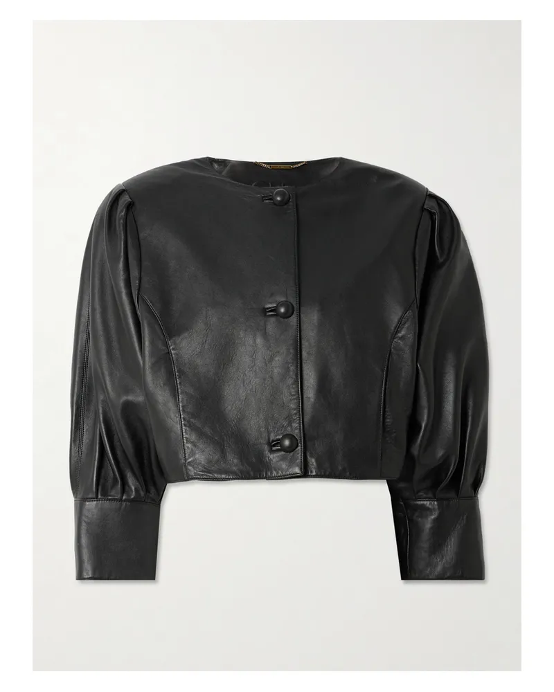 Chloé Verkürzte Lederjacke - Schwarz Schwarz