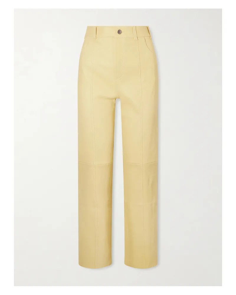 Stouls Benny Hose Mit Geradem Bein Aus Leder - Gelb Gelb