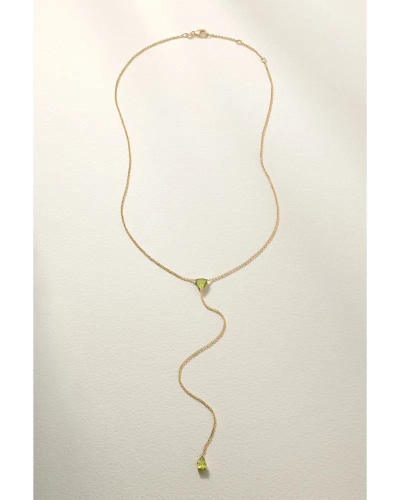 Diane Kordas Lariat Kette Aus 18 Karat Gold Mit Peridoten Gold