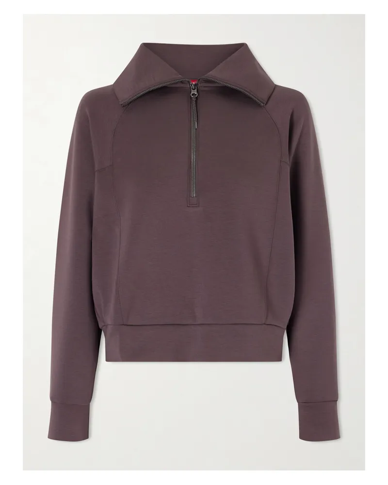 Spanx Spanx® Airessentials Stretch-jersey Half-zip Sweatshirt - Brown Brown