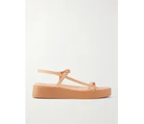 Politia Leather Platform Sandals - Neutrals