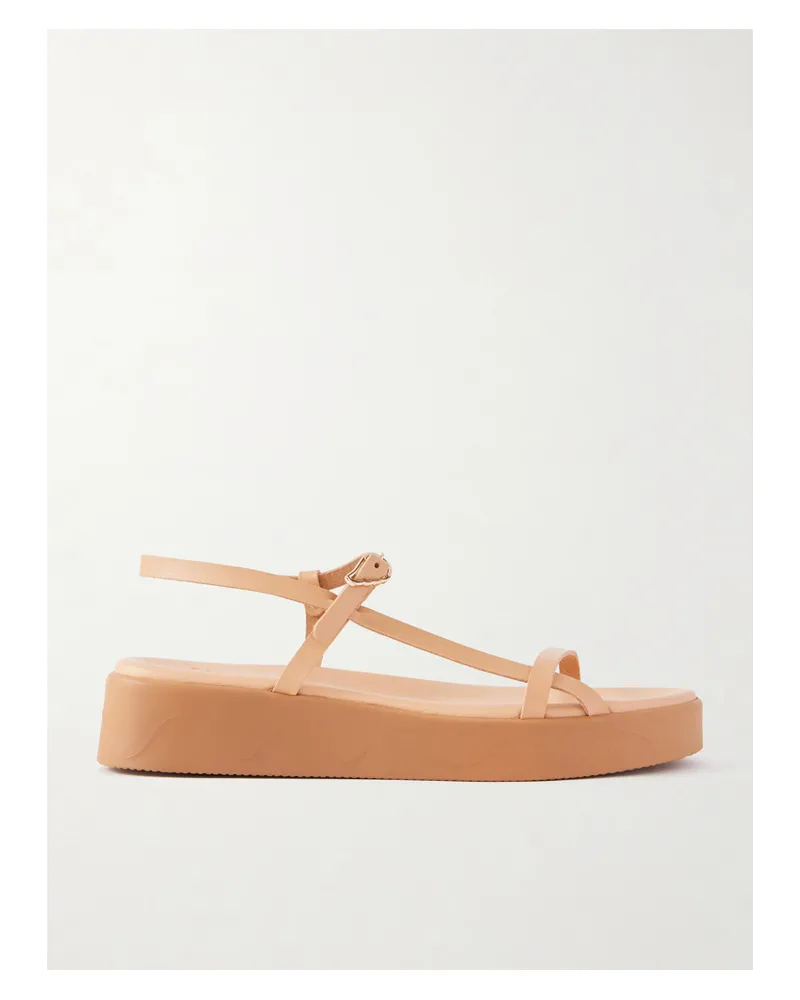 Ancient Greek Sandals Politia Leather Platform Sandals - Neutrals Neutrals