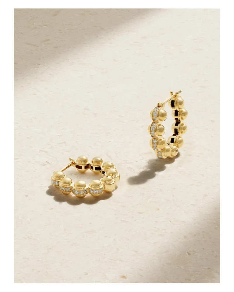 L’Atelier Nawbar The Atom Creolen Aus 18 Karat Gold Mit Diamanten Gold