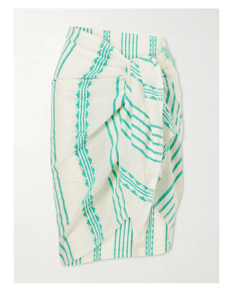 lemlem Lema Striped Cotton Cover-up - Green Green