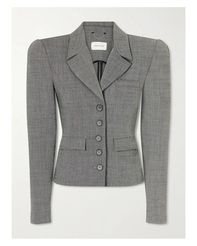 Magda Butrym Cropped Wool-blend Blazer - Gray Gray