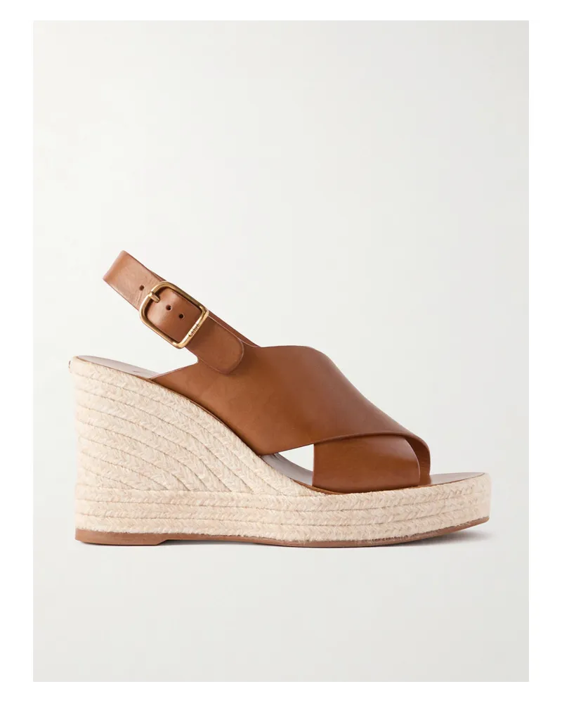 Chloé Pary Espadrille-wedges aus Leder Braun