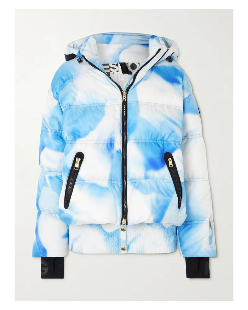 Bogner Kelly Skijacke Aus Bedrucktem, Gestepptem Material Mit Kapuze - Blau Blau