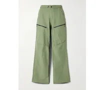Nse Hose Mit Weitem Bein Aus Ripstop Aus Einer Baumwollmischung - Grün