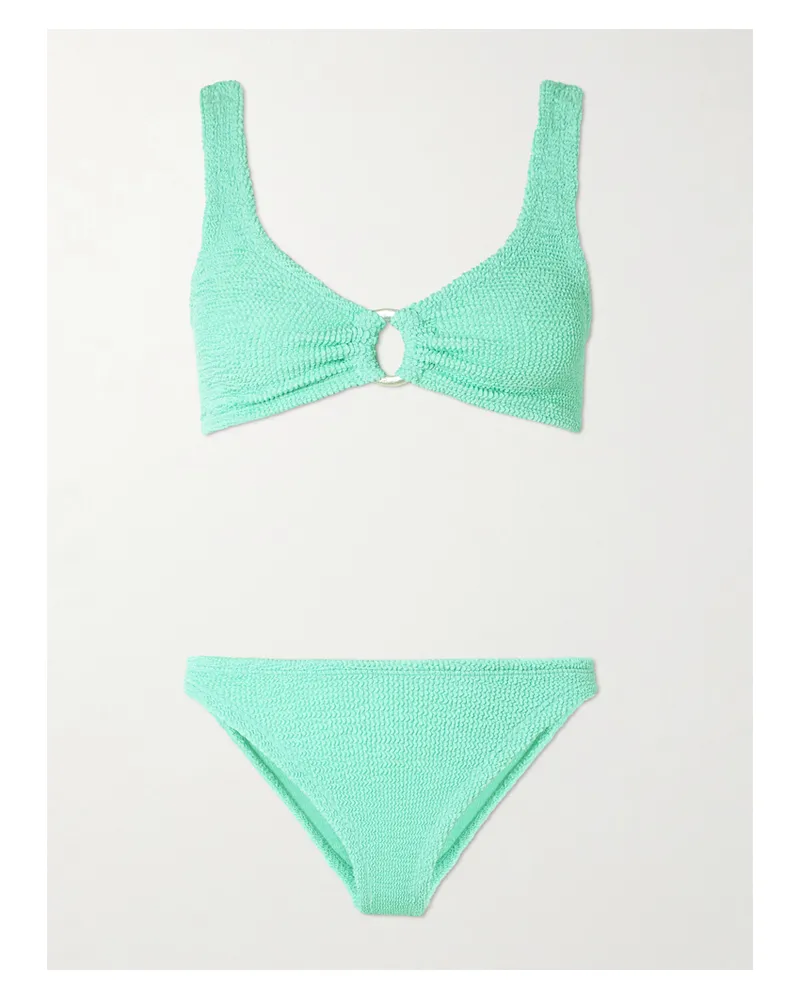 Hunza G Julia Bikini Aus Seersucker Mit Verzierung - Grün Grün