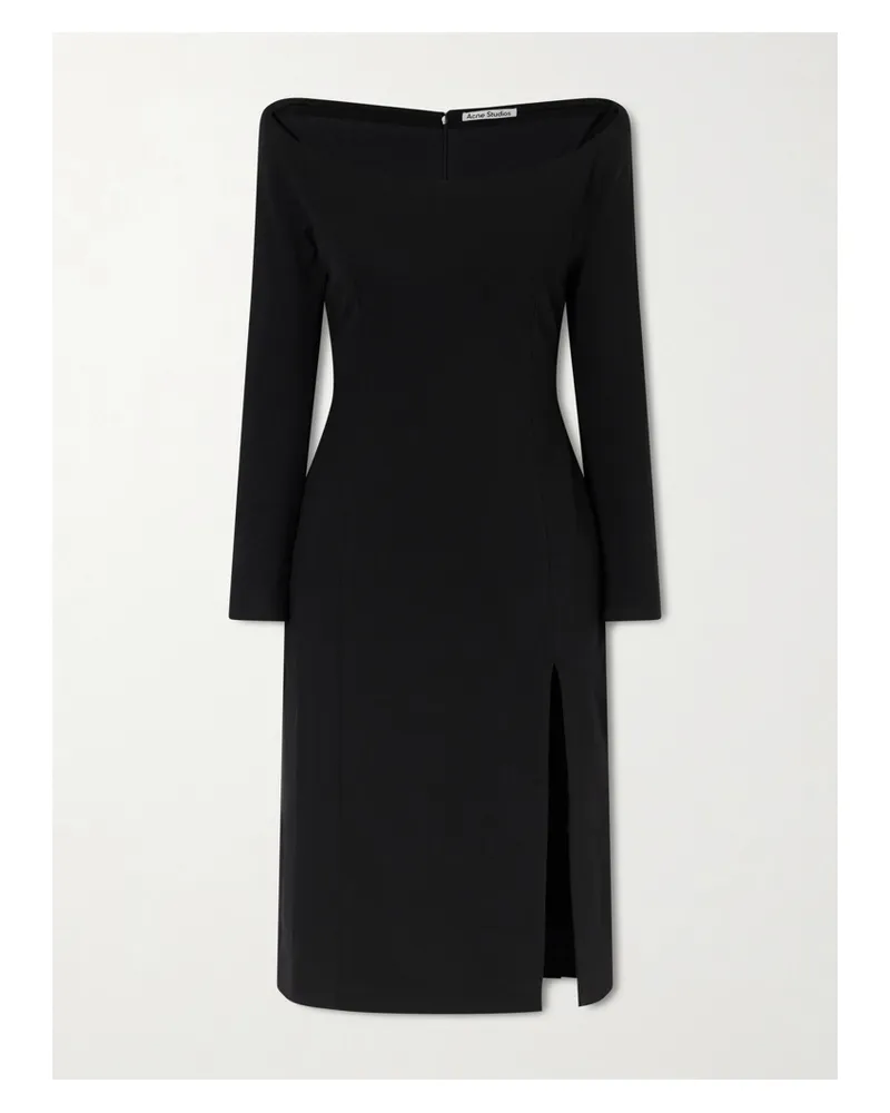 Acne Studios Dorana Off-shoulder Jersey Midi Dress - Black Black