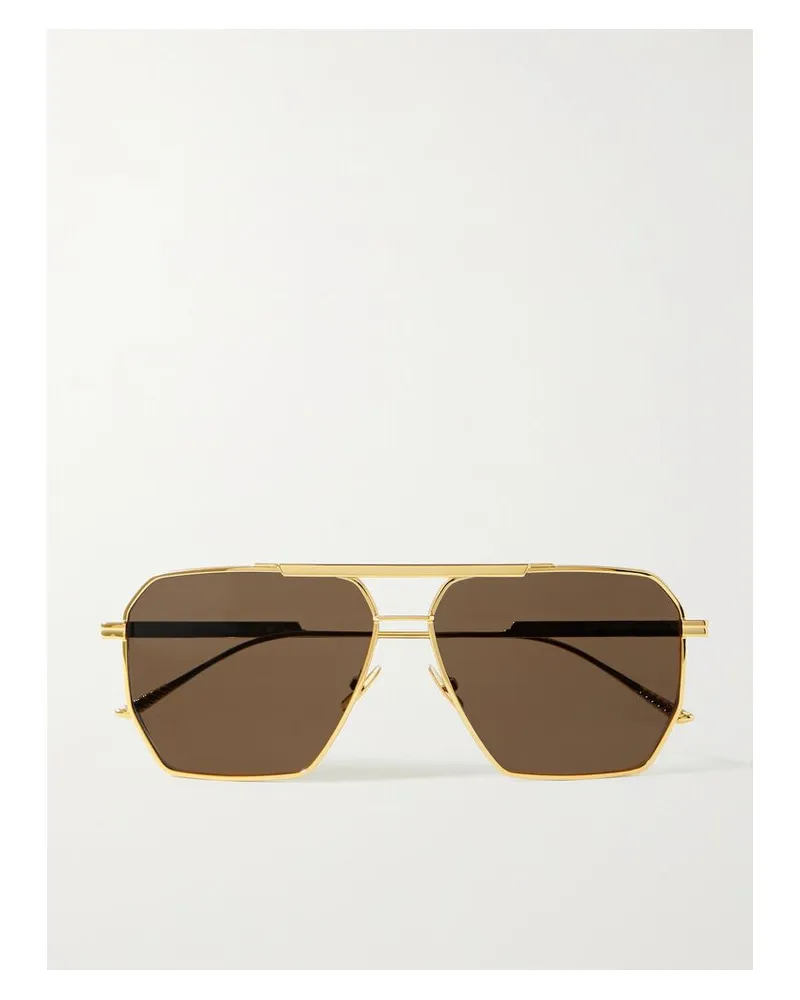 Bottega Veneta Original Aviator-style Gold-tone Sunglasses Gold