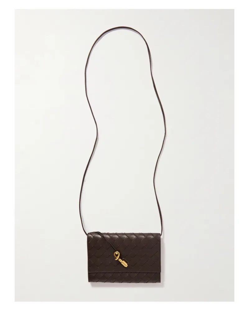 Bottega Veneta Intrecciato Leather Pouch - Brown Brown