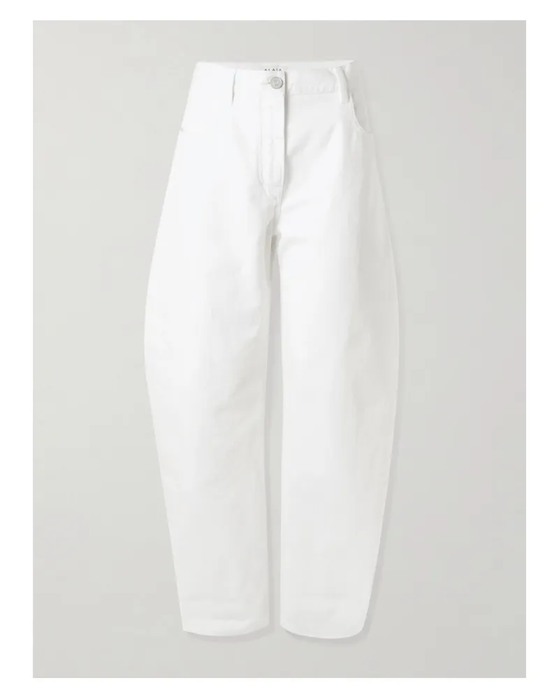Alaïa Halbhohe Barrel-jeans - Weiß Weiß
