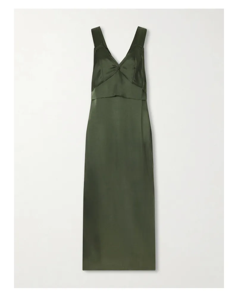 Totême Satin Maxi Dress - Green Green