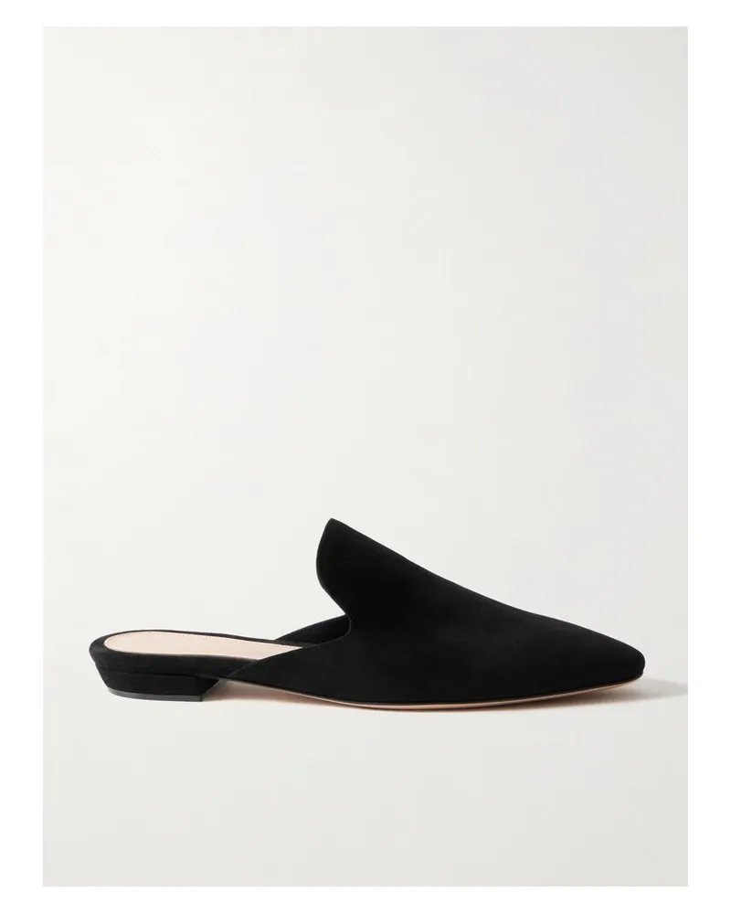 Gianvito Rossi Raja Flache Schuhe Aus Veloursleder - Schwarz Schwarz
