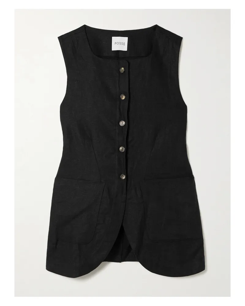 Posse Emma Linen Vest - Black Black