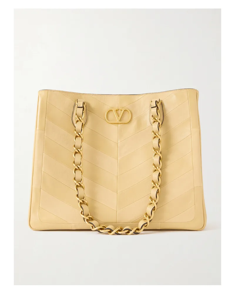 Valentino Garavani Jean Tote Aus Leder Mit Ketten - Neutral Neutral