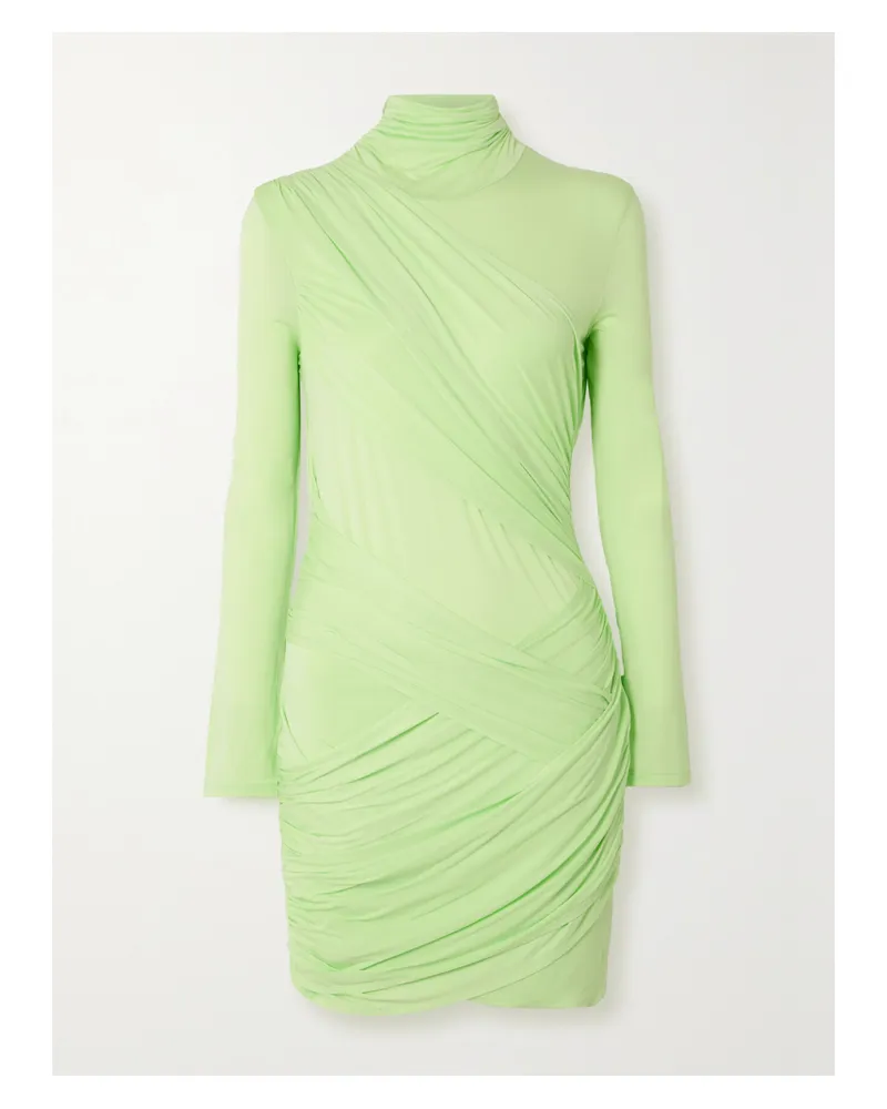 GAUGE81 Kores Minikleid Aus Stretch-jersey Mit Raffungen Und Stehkragen - Grün Grün