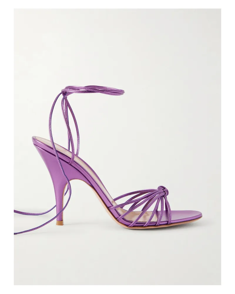 Gianvito Rossi 85 Sandalen Aus Metallic-leder - Lila Lila
