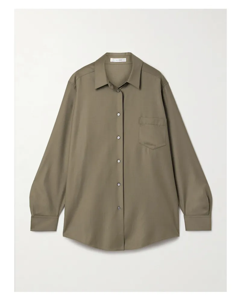 The Row Pino Oversized-hemd Aus Woll-twill - Braun Braun