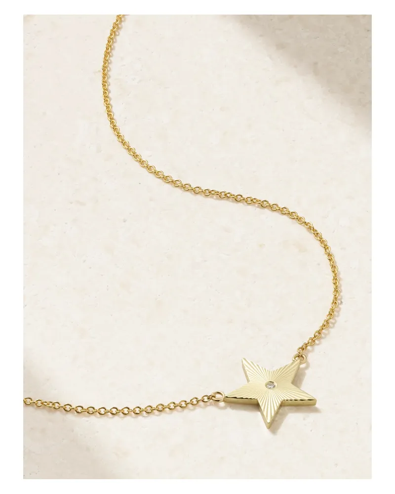 Jennifer Meyer Mini 70s Star Kette Aus 18 Karat Gold Mit Diamant Gold