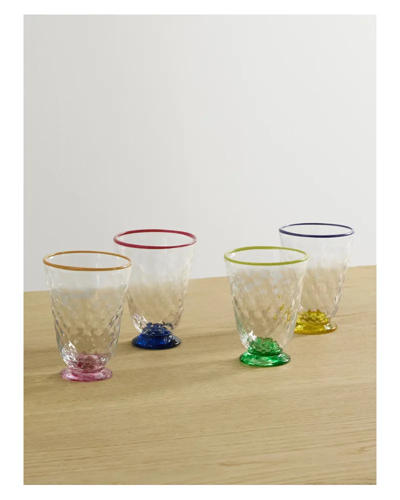 La DoubleJ Quilted Set Aus Vier Bechern Aus Muranoglas - Mehrfarbig Mehrfarbig