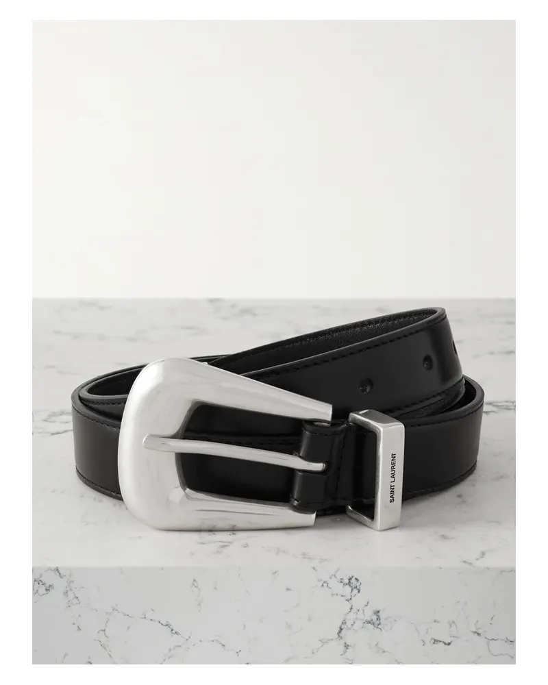Saint Laurent Leather Belt - Black Black
