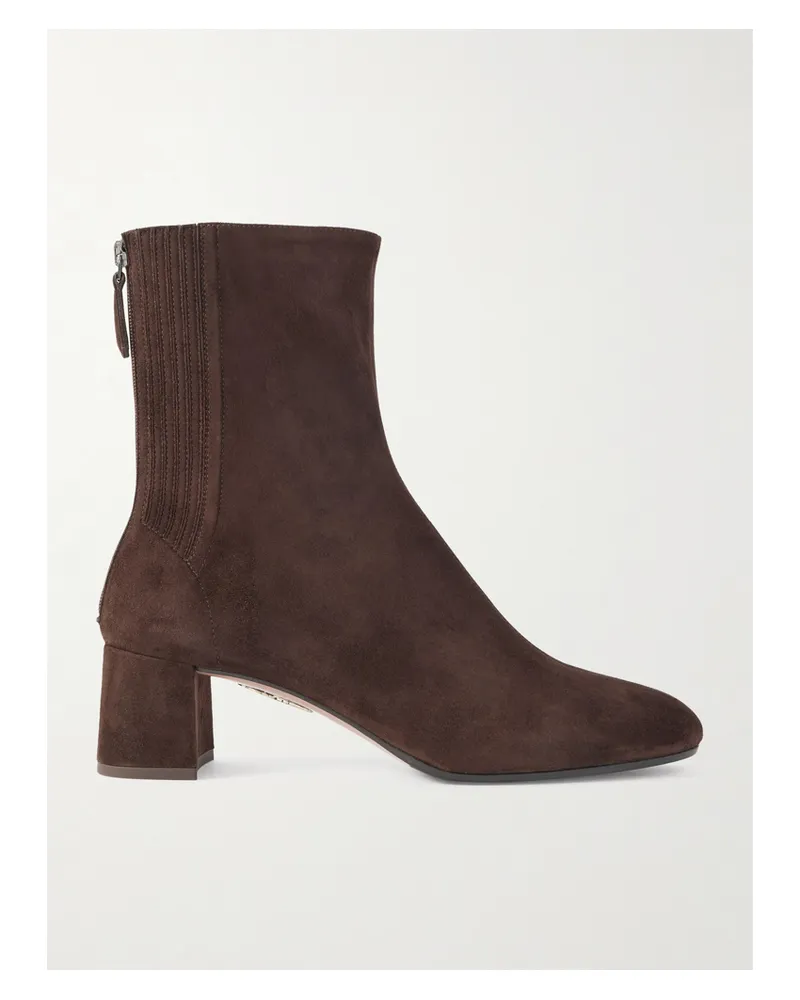 Aquazzura Saint Honoré 50 Ankle Boots Aus Veloursleder - Braun Braun