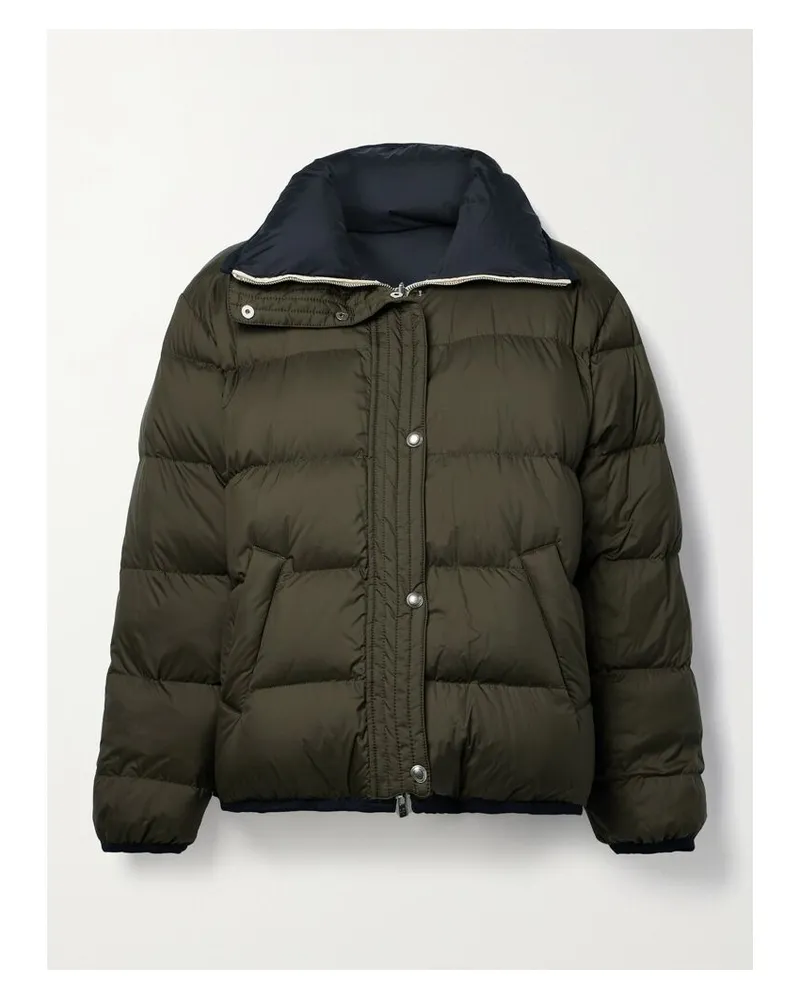 Loro Piana Mitty Wandelbare, Zweifarbige Daunenjacke Aus Gestepptem Shell - Grün Grün