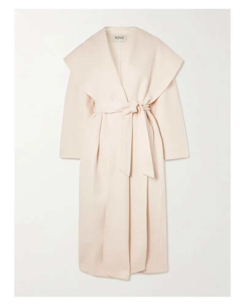 TOVE Ondine Mantel Aus Einer Wollmischung Mit Bindegürtel - Creme Creme