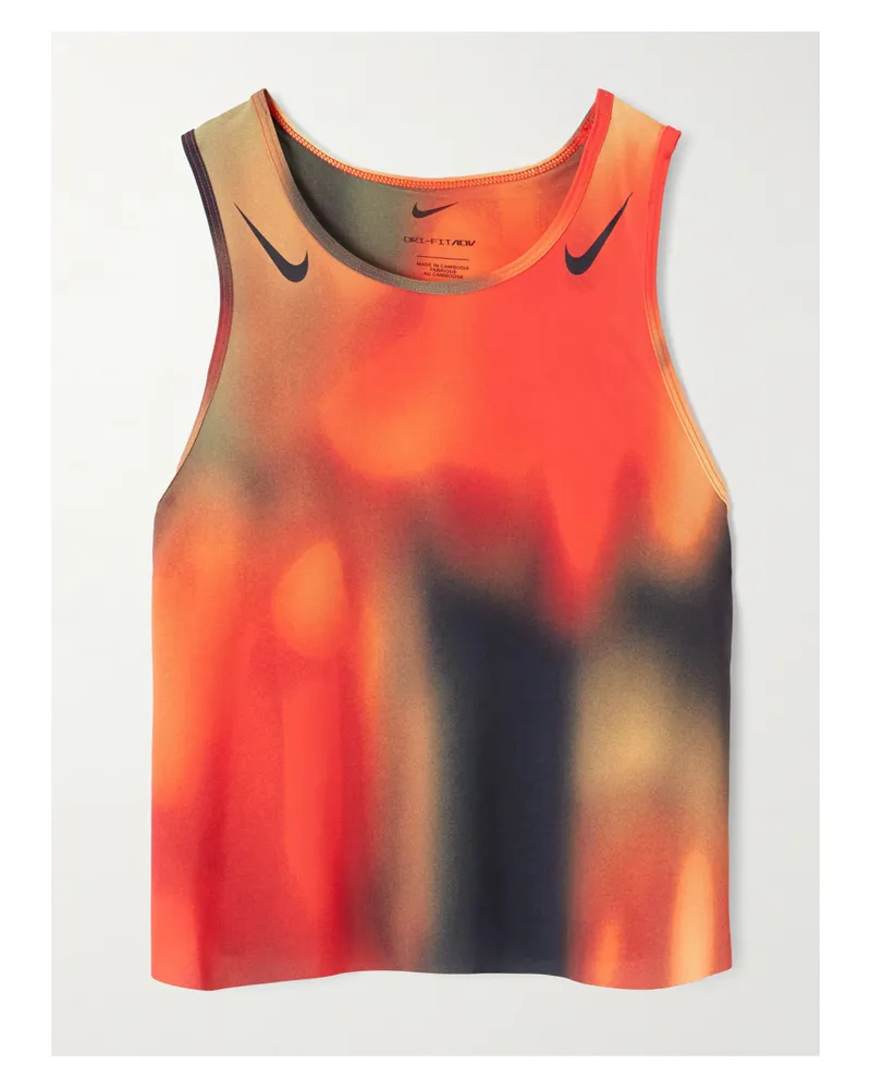 Nike Aeroswift Tanktop Aus Dri-fit Adv-material Mit Farbverlauf Und Plissee - Orange Orange