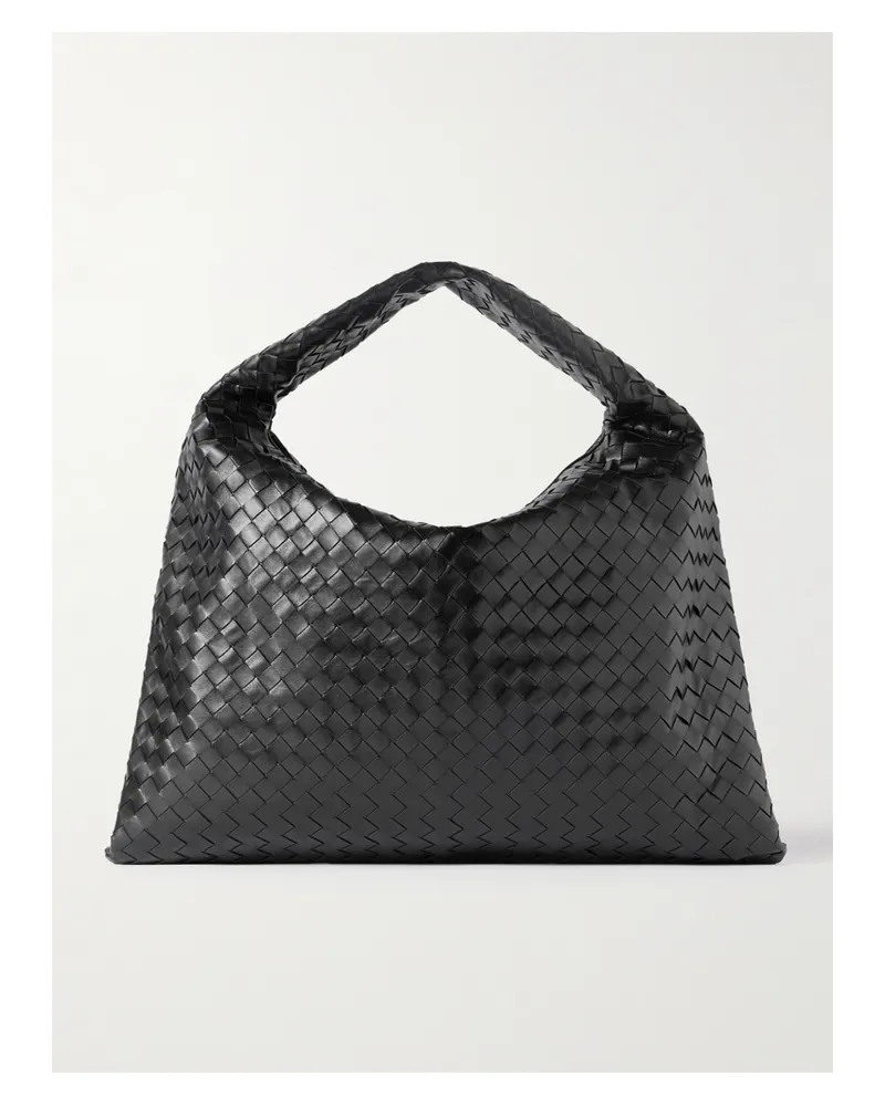 Bottega Veneta Hop Large Intrecciato Leather Tote - Black Black