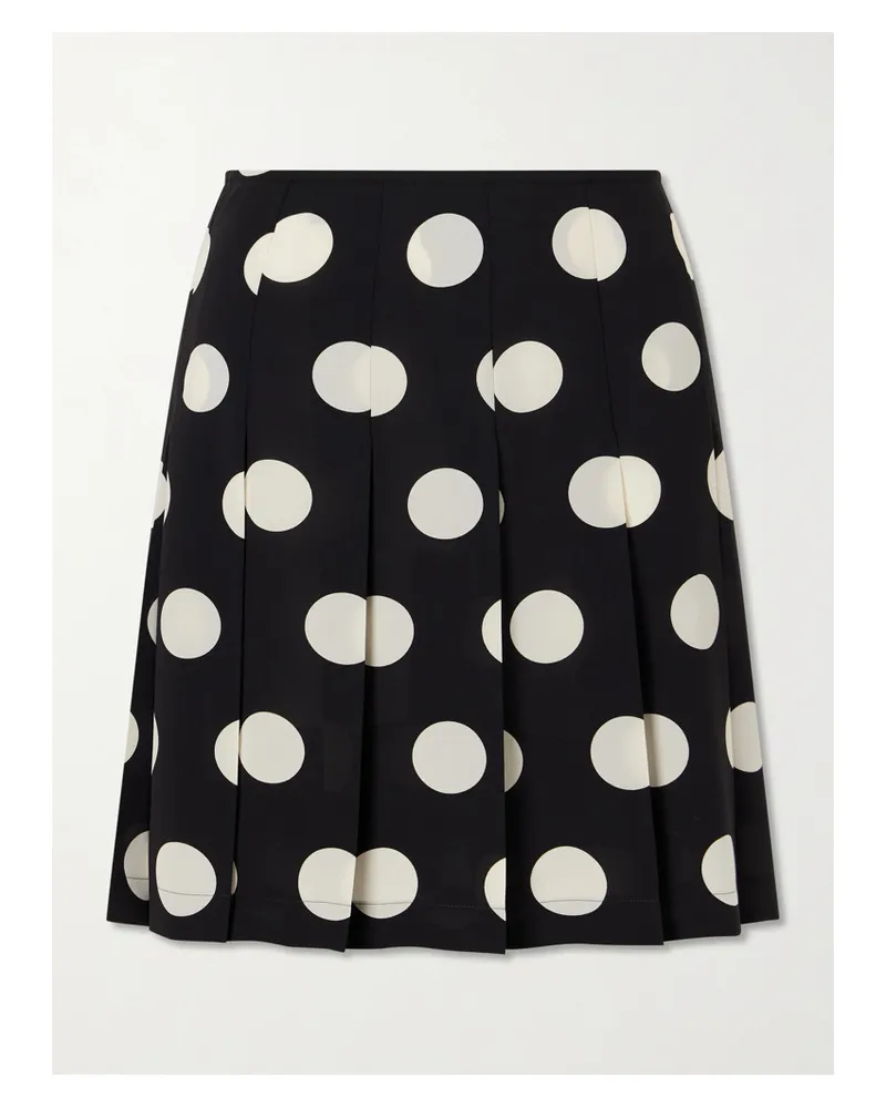 Junya Watanabe Pleated Polka-dot Georgette Midi Skirt - Black Black