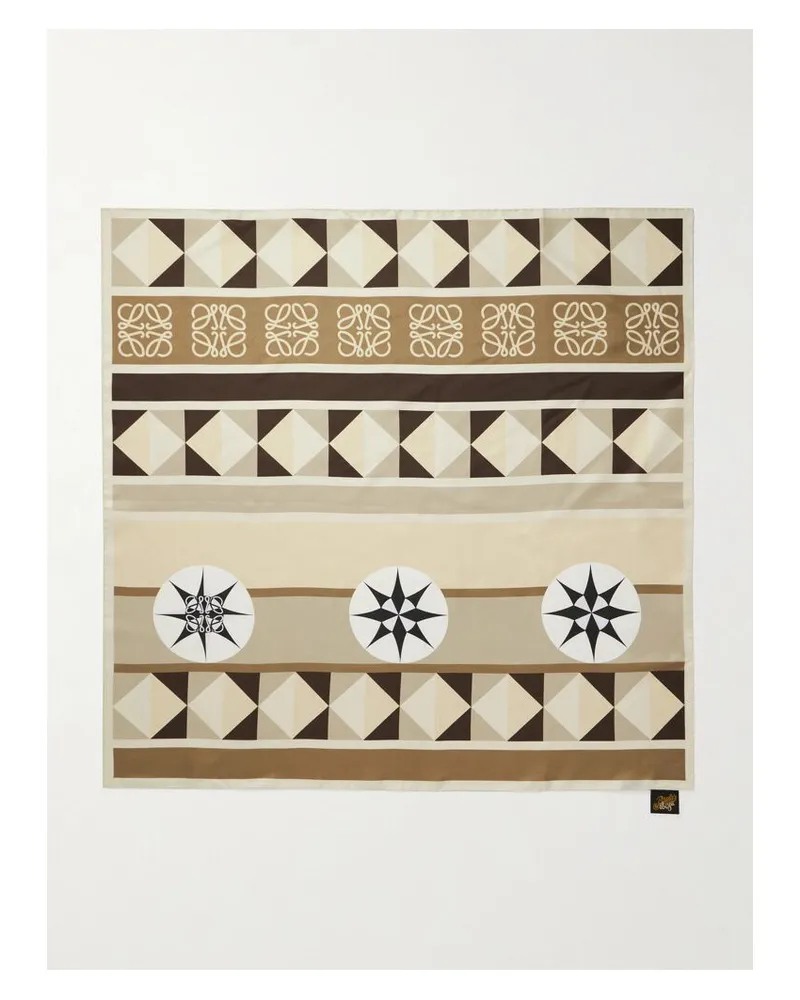 Loewe Paula's Ibiza Tuch Aus Bedrucktem Seiden-twill - Neutral Neutral