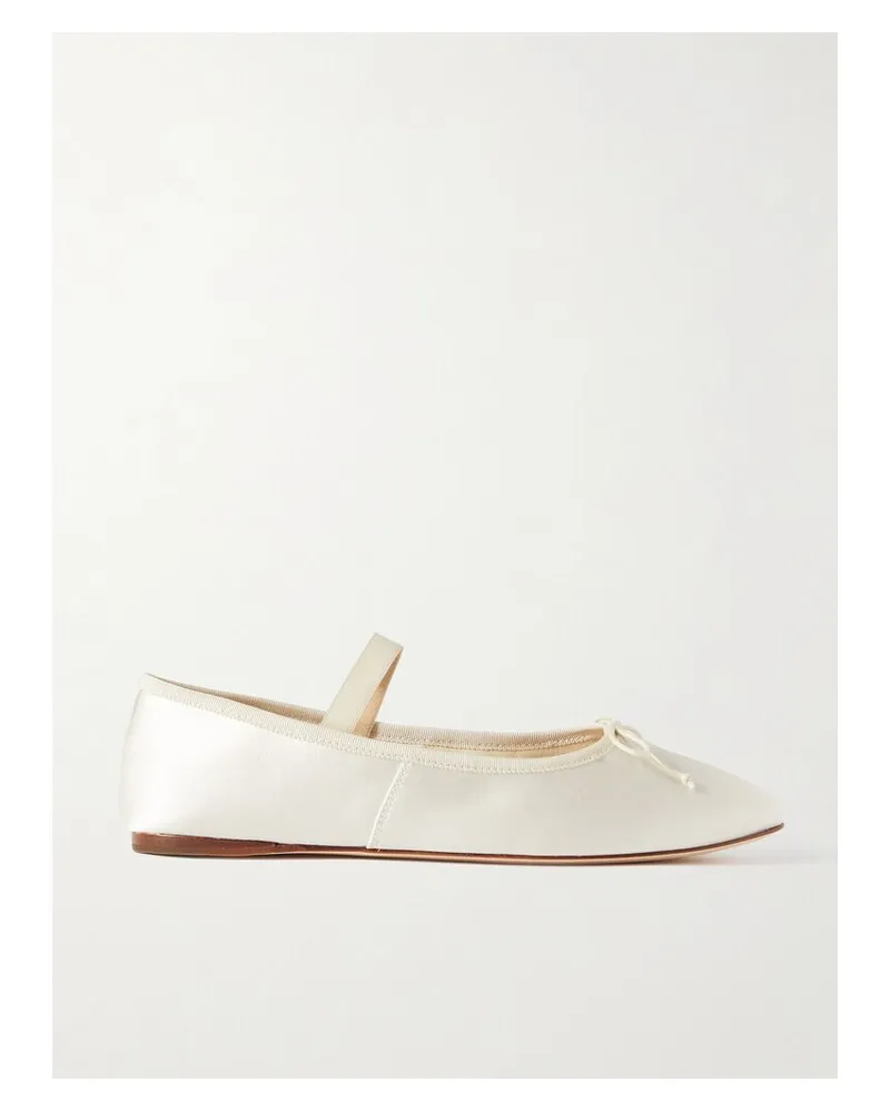 Loeffler Randall Net Sustain Leonie Ballerinas Aus Satin Mit Ripsbandbesätzen - Elfenbein Elfenbein